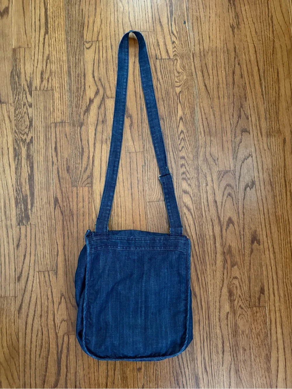 Vintage YMI Dark Wash Denim Crossbody Messenger Bag Embroidered Logo 90s Y2K